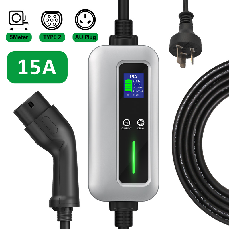 15A Type2 Portable EV Charger display