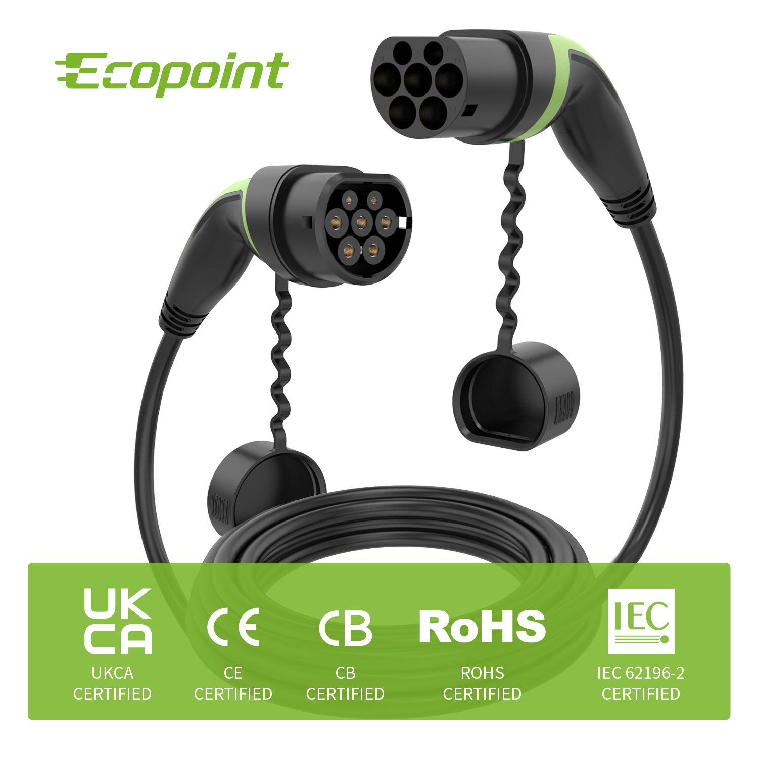 UPF - Ecopoint EV Charging Cable | 32A Type 2 to Type 2 | 1 Phase
